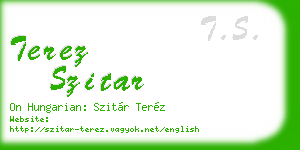 terez szitar business card